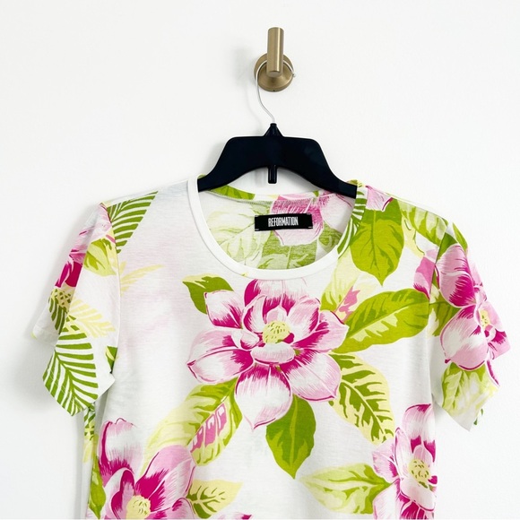 Reformation Floral Tropical Oversized T-Shirt/Tunic Shirt Size Small (S) - Picture 2 of 7
